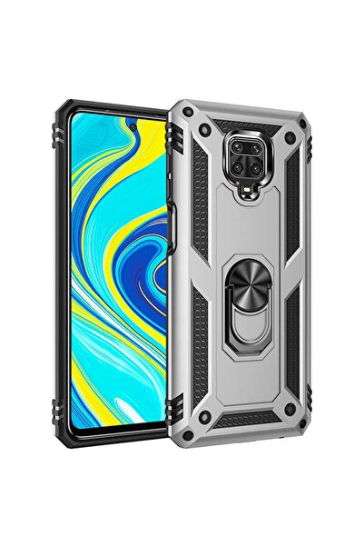 Rivor Xiaomi Redmi Note 9 Pro Uyumlu Kılıf Military Armour Yüzüklü Standlı Ko...