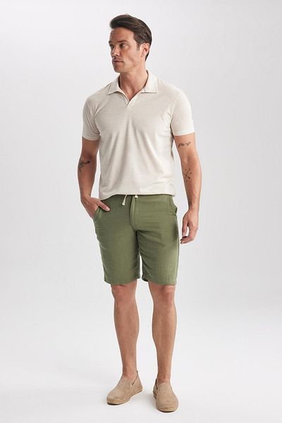 DeFacto Regular Fit Linen Look Flexible Waisted Shorts X3700az23sm