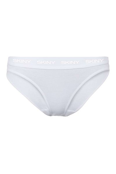 Skiny Damen Rio Slip, 2er Pack - Unterwäsche, Unterhose, Baumwolle, Logobund, Feinripp, einfarbig