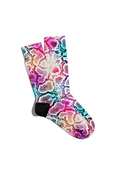 Eğlenceli Çoraplar Fun Socks Unisex Colorful Motif Printed Socks Ecsoket150
