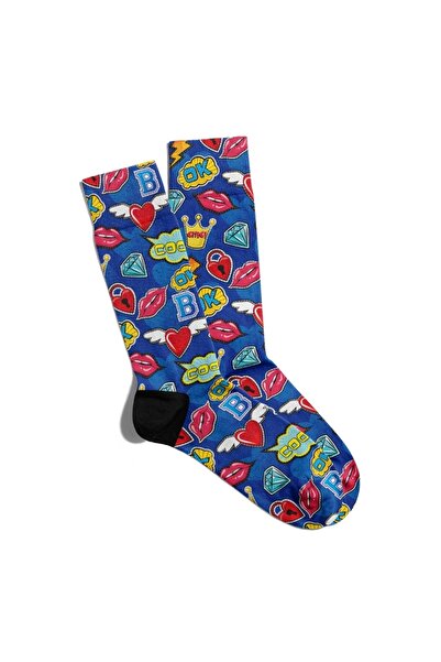 Eğlenceli Çoraplar Забавни чорапи Unisex B Ok Cool Pop Art Printed Socks Ecso...