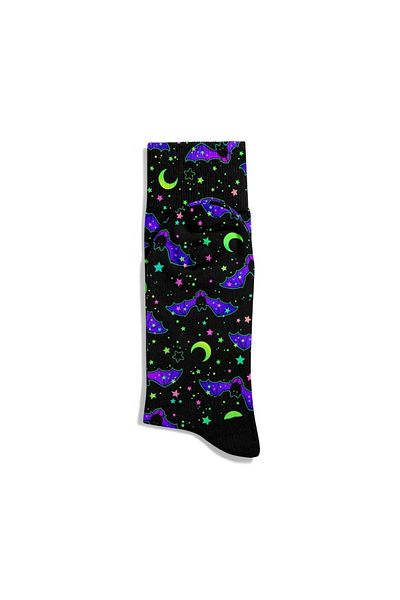 Eğlenceli Çoraplar Fun Socks Unisex Colorful Moon And Halloween Pattern Printed Socks Ecsoket486