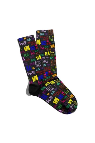 Eğlenceli Çoraplar Fun Socks Unisex Ha Ha Ha Cx Printed Socks Ecsoket101