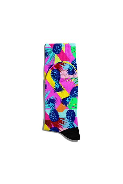 Eğlenceli Çoraplar Fun Socks Unisex Summer Colorful Pineapple Printed Socks Ecsoket172