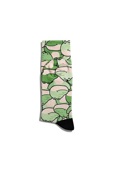 Eğlenceli Çoraplar Fun Socks Unisex Happy Crocodiles Printed Socks Ecsoket290