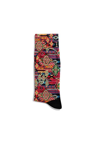 Eğlenceli Çoraplar Fun Socks Unisex Geometric Mixed Ethnic Pattern Printed Socks Ecsoket424
