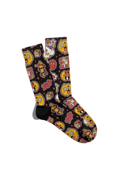 Eğlenceli Çoraplar Șosete unisex Fun Popart Printed - Open Your Ming 300 Ecsoket