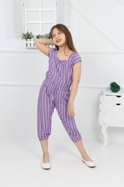 Spice Kids Striped Patterned Capri Jumpsuit (2-10 YEARS)