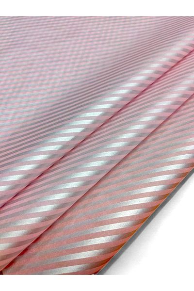 t tuğset etiket Pink Silver Stripe Patterned Plush Paper - 50x70 Cm 10pcs -t444