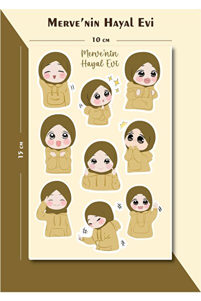Mervenin Hayal Evi Sevimli Hijab Kız Sticker -2-planner - Ajanda - Bullet Jou...