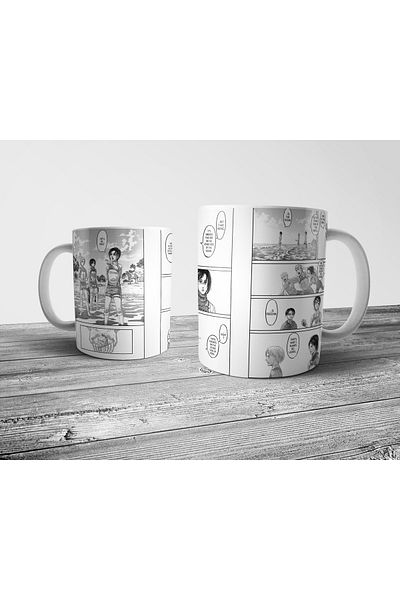Pixxa Attack On Titan Manga Eren Yeager Mug Cup Model 5