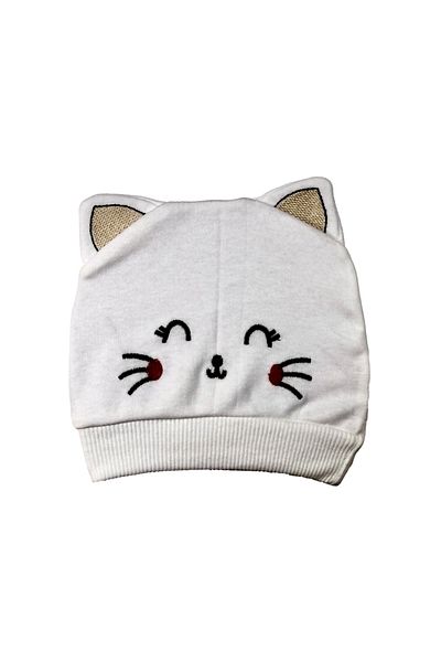 Cramerr Baby Cat Eared Embroidered Combed Cotton Beanie (cute Cat)