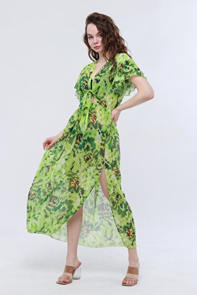 Bolder Valentina Green Pattern Beach Dress