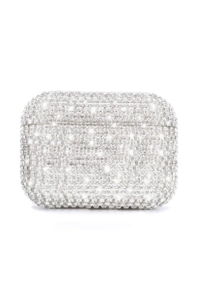 Microsonic Apple Airpods Pro 2.Nesil Uyumlu Kılıf Diamond Görünümlü Taşlı Gümüş