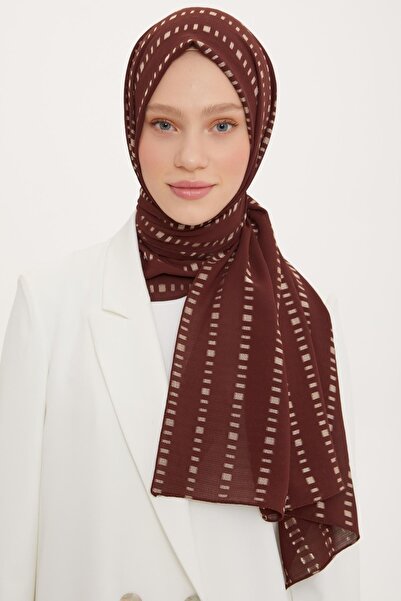 Armine Καφέ σάλι με λεπτομέρεια κομμένης γραμμής (υφασμάτινο ύφασμα που αναπνέει)