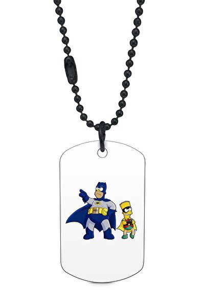 herotasarım سيمبسون سوبر هيرو بطاقة سوداء / قلادة - Dft7609