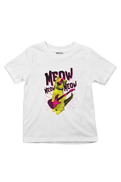 GreenMint تي شيرت للأطفال كات ميو، موسيقى الروك، عازف الجيتار، Art Vaporwave ...