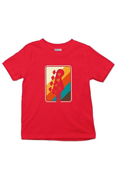 GreenMint تي شيرت للأطفال هدية موسيقية ملونة فكرة باس جيتار_em1220