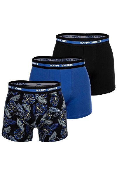 Happy Shorts Herren Boxershorts, 3er-Pack – Retro-Trikot, Logobund