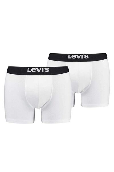 Levi's LEVI´S Herren Boxershorts, 2er Pack - Solid Basic Boxer Brief Organic, Logobund