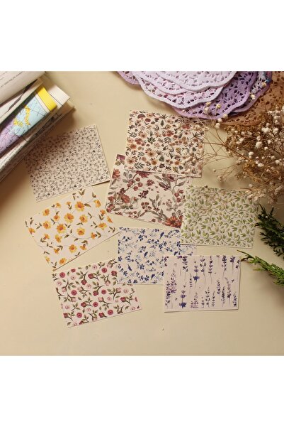 TRENDİN YOLU 8 ورقات صغيرة بنمط الأزهار الملونة