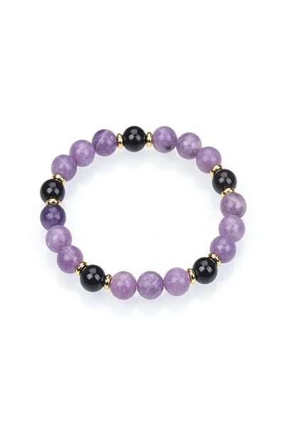 bedahşan Obsidian & Lepidolite Natural Stone Bracelet 8mm