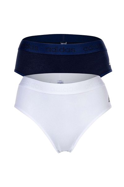adidas Damen-Slip, 2er-Pack – Bikini-Slip, Smart Cotton Straight, Logo, Uni
