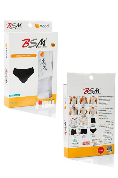 BSM Chiloți bărbați din bumbac modal din 3 piese, negru, alb, gri