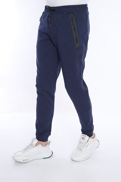 NEED LİFE Men's Navy Blue Zippered Pocket Slim Fit Sweatpants