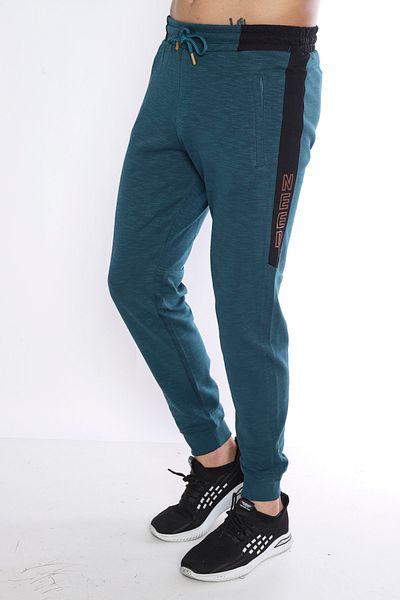 NEED LİFE Men's Petrol Patterned Fabric Pockets Zippered Elastic Leg Sweatpants