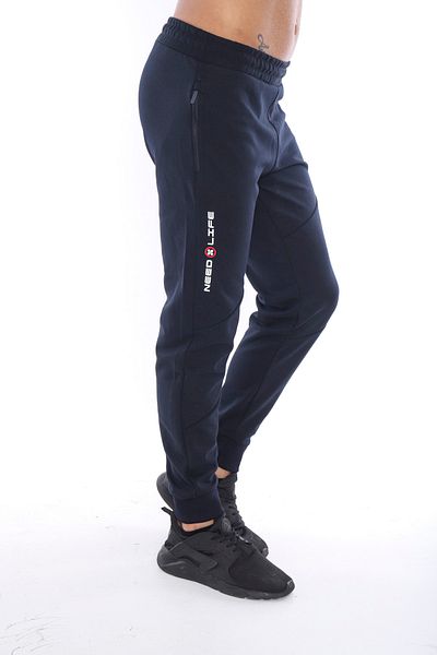 NEED LİFE Men's Navy Blue Pockets Zippered Elastic Waist Sweatpants