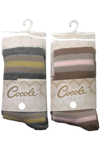 Cocole Комплект от 2 бебешки чорапогащи с блясък и шарка (високо съотношение памук)
