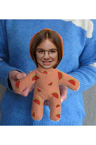 Bk Gift Kişiye Özel Fotoğraflı Karpuz Tasarımlı Bebek Yastık, Arkadaşa Hediye-1