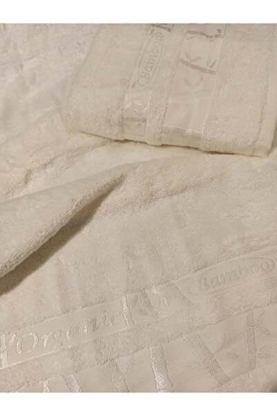 ŞENER HOME 2-х штучний рушник для рук і обличчя з бамбука першого сорту 50x90 - кремовий