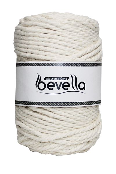 Bevella Macrame Cord 4 Mm 500 Gr 1 Τεμάχιο Βαμβακερό Σχοινί - Σχοινί Εκρού 3 Περιστροφή