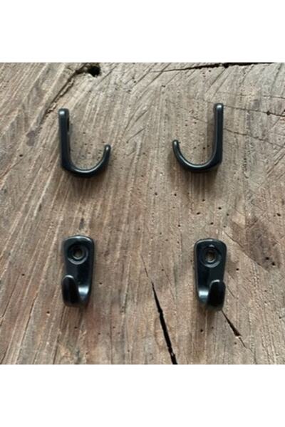 Ars Dekoratif Mini Askı Mat Siyah Mini Kanca Tesbih Askısı 12 Adet 2cm