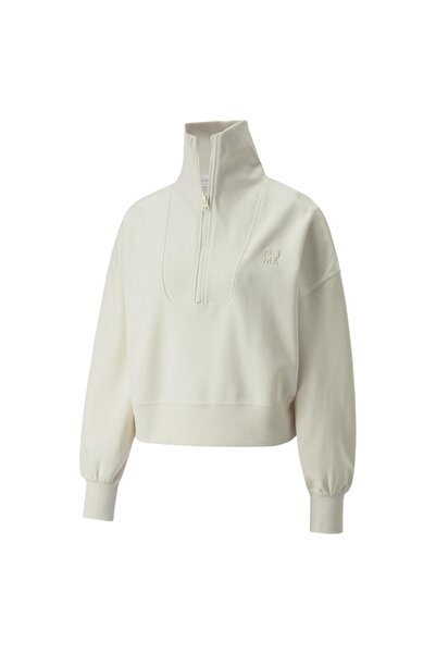 Puma Hanorac cu jumătate de fermoar pentru femei Infuse Half Beige