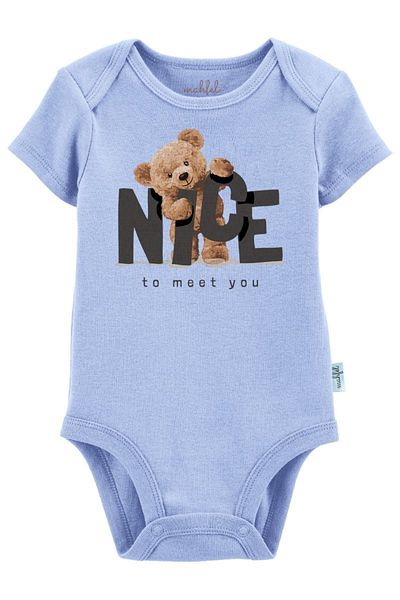 MAHFEL 100% Cotton Organic Printed Premium Snap Fastener Baby Bodysuit