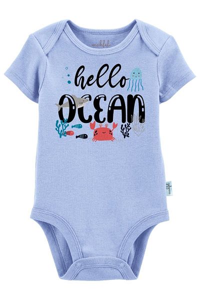 MAHFEL 100% Cotton Organic Printed Premium Snap Fastener Baby Bodysuit