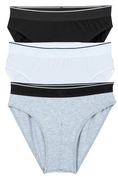 BSM Slip pentru bărbați din bumbac modal multicolor, moale, respirabil, din 3 piese