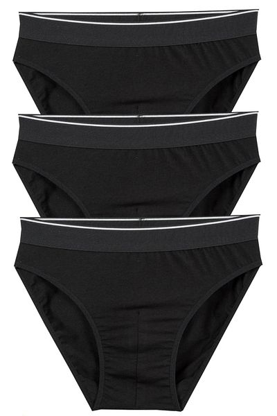 BSM Slip negru, moale, respirabil, din bumbac modal, 3 piese