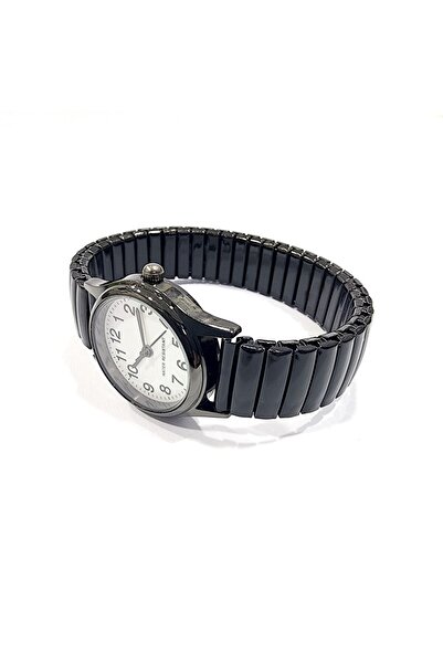 Marlas Retro Design with Spring Cord, Vintage Design, Classic, Black Color Wristwatch