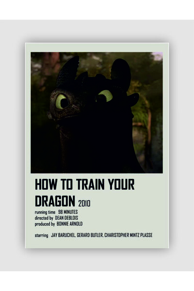 fırsatlar diyarı How To Train Your Dragon Film Info Card Bilgi Kartı Duvar Po...
