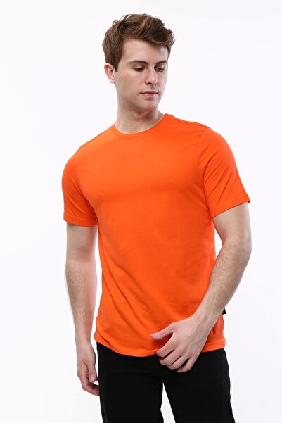 Uniprom Πορτοκαλί ανδρικό μπλουζάκι - 100% βαμβάκι, λαιμόκοψη