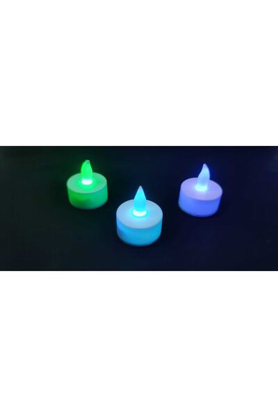 HKM Hobim Ledli Mum Tealight Işıklı Dumansız Rgb Pilli Led Mum 3 Adet Pil Dah...
