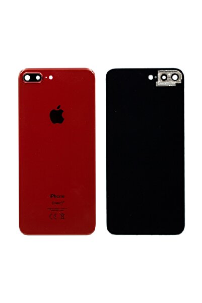 Genos Apple Iphone 8 Plus Uyumlu Arka Kapak Kamera Camlı Kırmızı