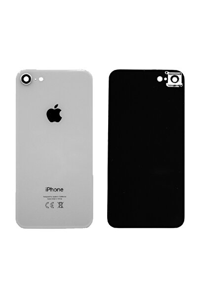 Genos Apple Iphone 8 Uyumlu Arka Kapak Kamera Camlı Beyaz