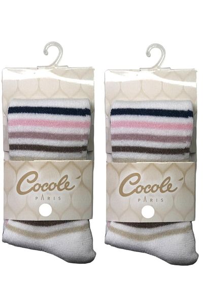 Cocole Комплект от 2 бебешки чорапогащи с райета и шарки (с високо съотношение памук)