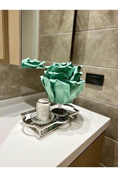 Maison Avf Su Yeşili Eva Gül Tasarım Kablosuz Masa Lambası - Alt Gümüş