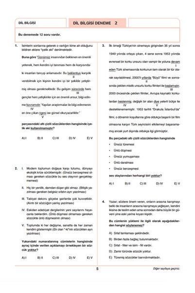 Marka Yayınları Marka 2026 Yks Tyt Dil Bilgisi 10x12 Deneme